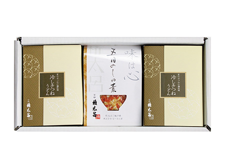 冷しきつねうどん・五目めしの素詰合せ（送料込）